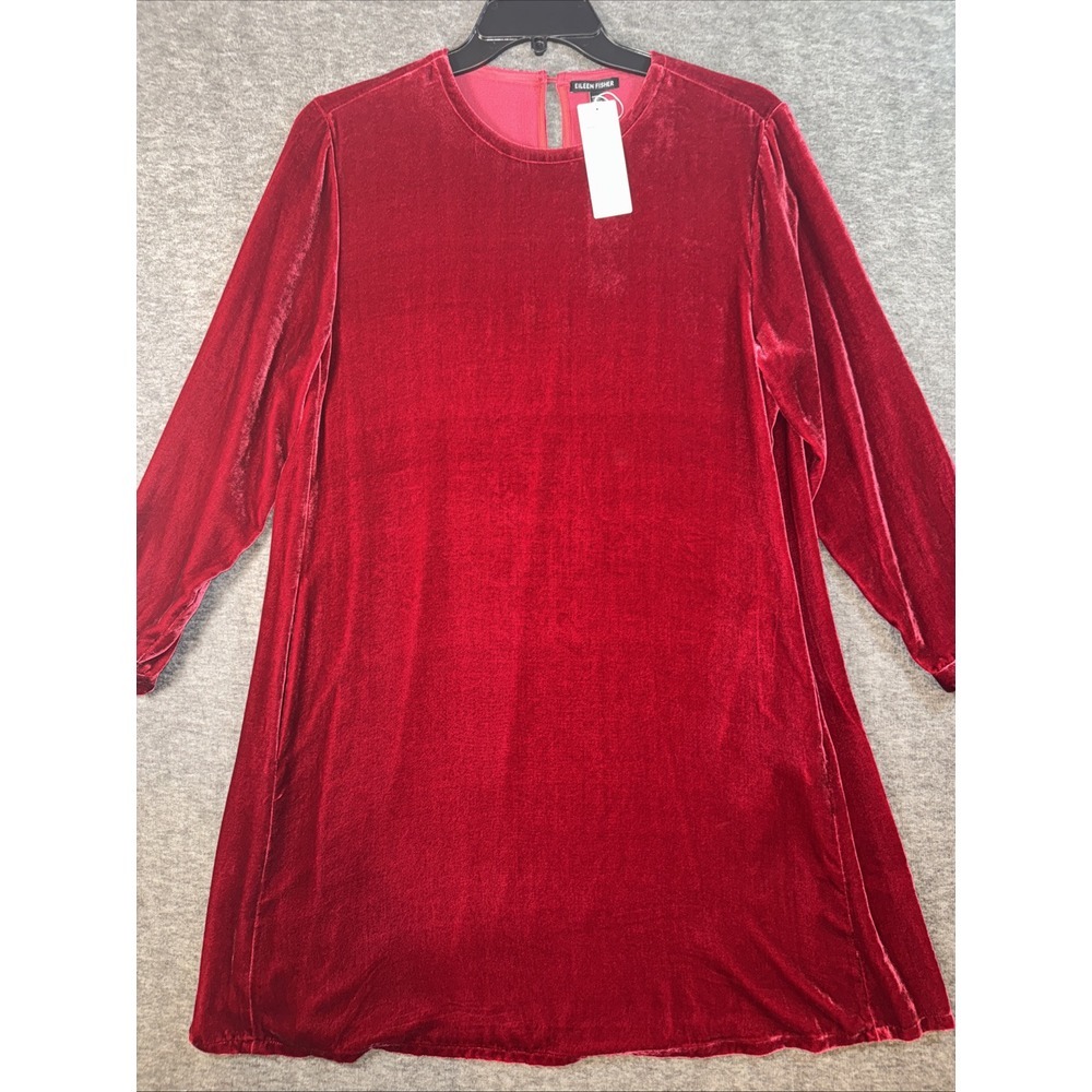 Eileen Fisher Red Velvet Midi Dress